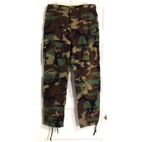 Vtg Propper Woodland Camo Pants Men Medium Long BDU Ripstop Military Combat 90s - Picture 1 of 10